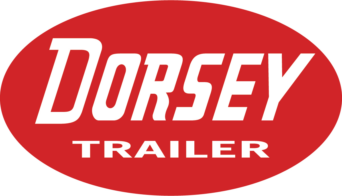 Dorsey logo, red oval with white text